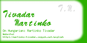 tivadar martinko business card